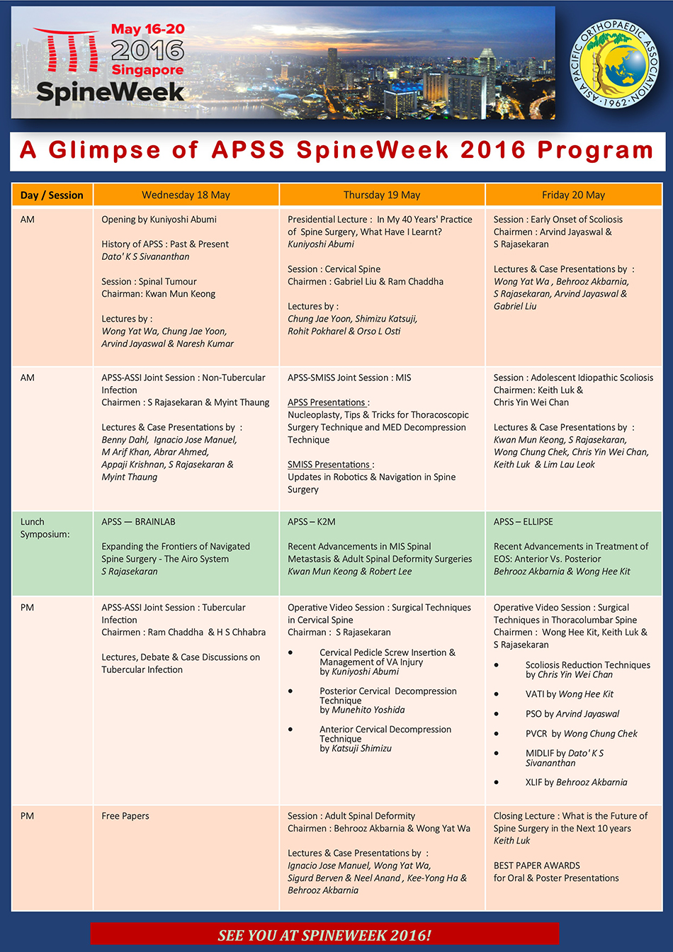 APSS Scientific Programme Daily Highlights
